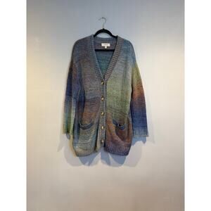 L*Space Ombre Knit Button-Front Cardigan Sweater — Size M/L